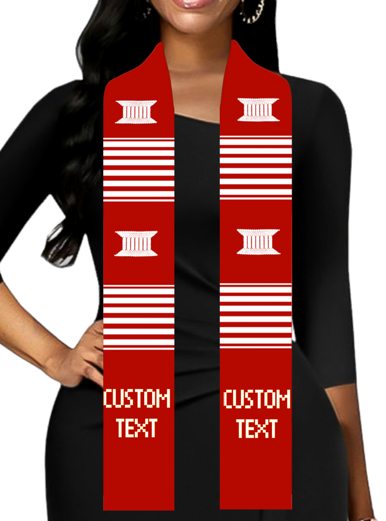 Your Customized Text Kente Stole (Red)