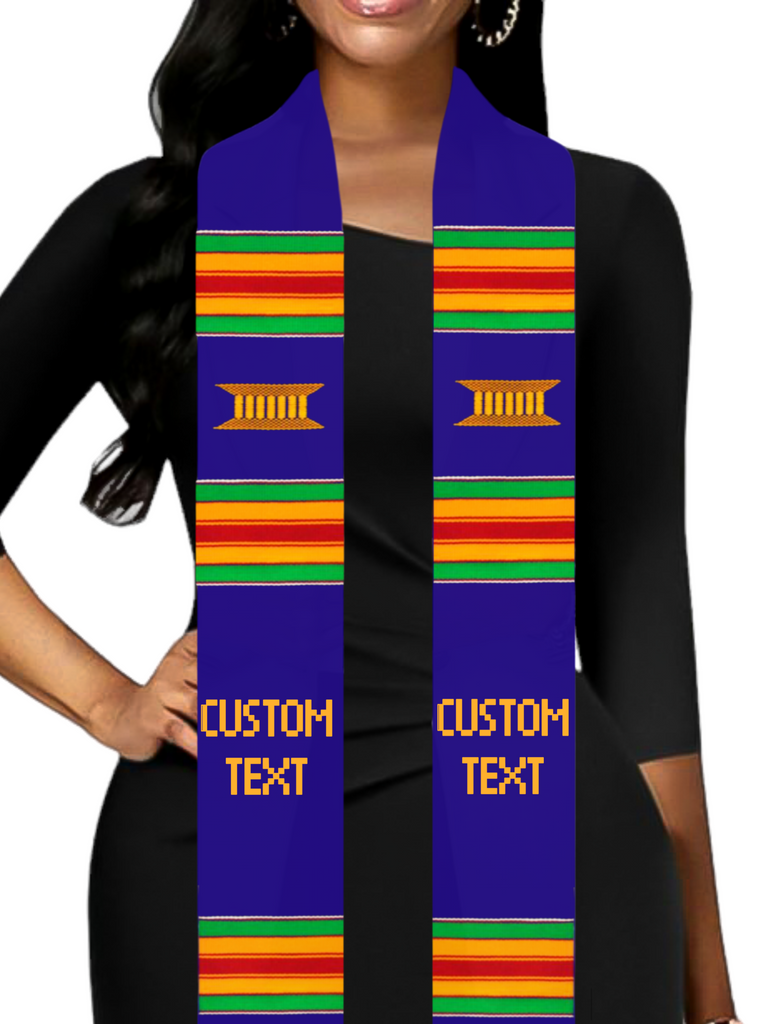 Your Customized Text Kente Stole (Blue)