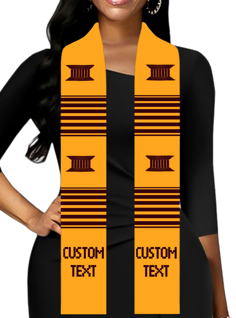 Your Customized Text Kente Stole (Gold)